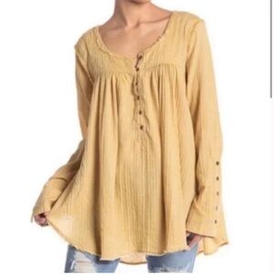Free People Sand Dune Henley Babydoll Top Small bohemian